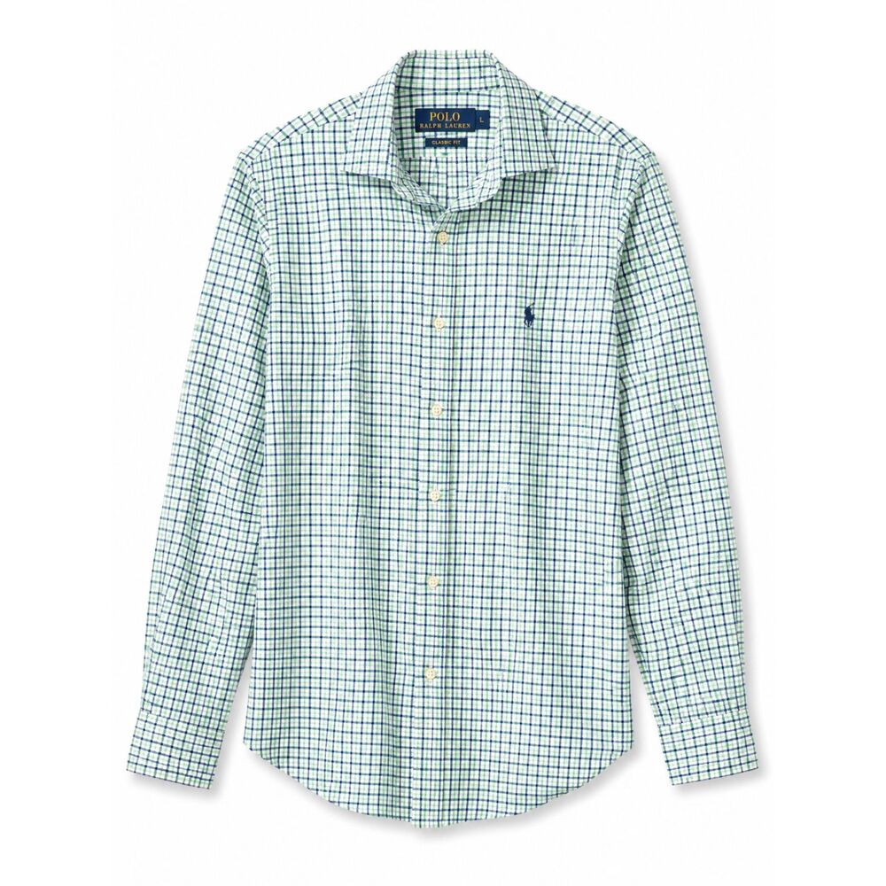 Polo Ralph Lauren Men’s XL Green Navy Plaid Button Down Shirt Classic Fit